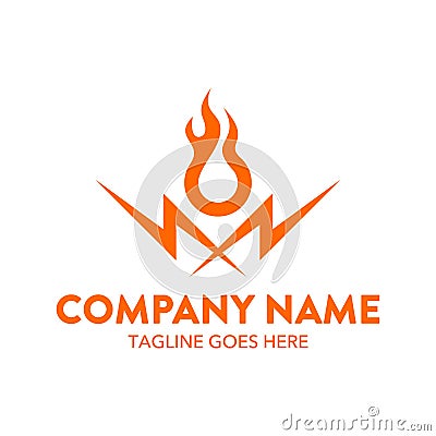 Unique fire logo template. vector. editable Vector Illustration