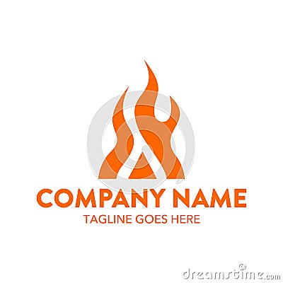 Unique fire logo template. vector. editable Vector Illustration