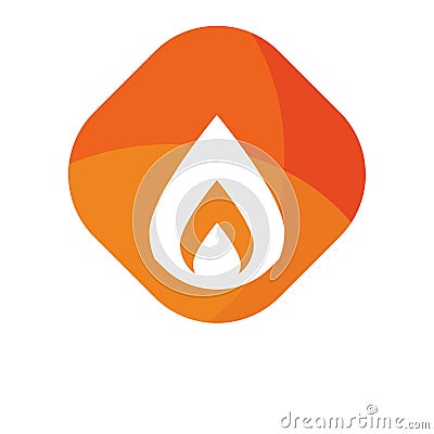 Unique Flame design Logo Icon Stock Photo