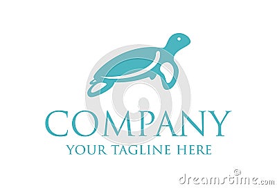 Light Blue Turtle Concept Logo Design Vector Illustration