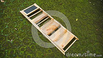 Unique folding shelves for selling products, home decorations, offices, cafes. Stock Photo