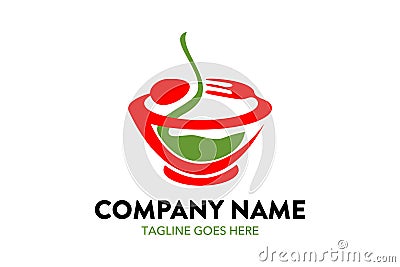 Unique food, chef, restaurant logo template Vector Illustration