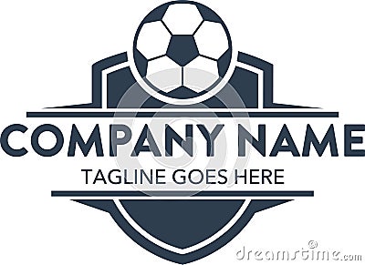 Unique football soccer related logo template. vector. editable Stock Photo