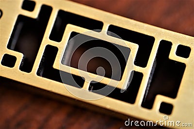 unique gold colour flashdisk with ornament Stock Photo