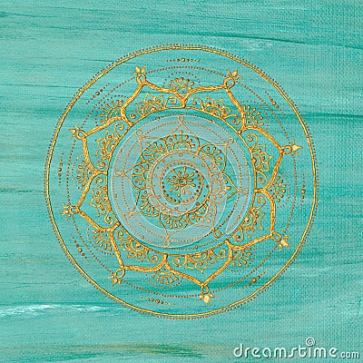 Unique golden mandala Stock Photo