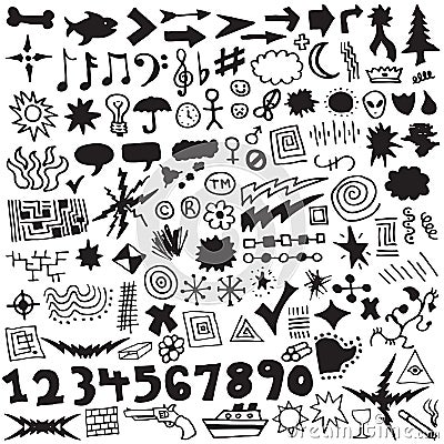 Unique Hand Drawn Design Element Vector Set Vector Illustration