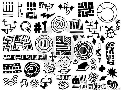 Unique Hand Drawn Design Elements Vector Illustration