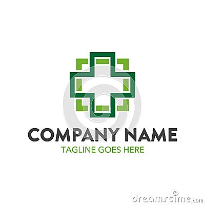 Unique healthcare and medical logo template Vector Illustration