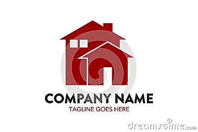 Unique house apartment resident real estate logo template Vector Illustration