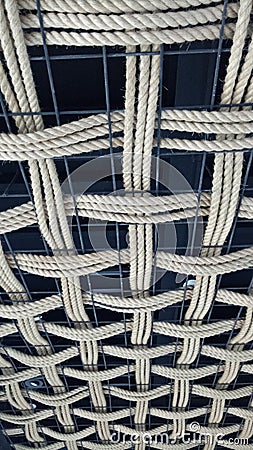 Unique house ceiling tile made of rope Stock Photo