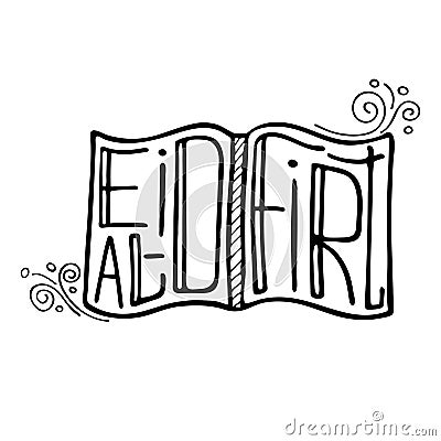 Unique illustration with a lettering for the Eid al-Fitr Vector Illustration