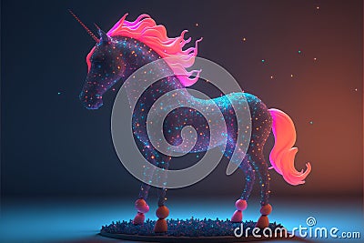 Unique Iridescent Cosmic unicorn Stock Photo