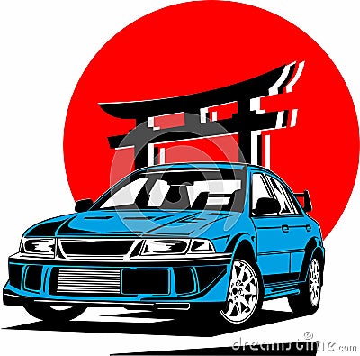 Unique Japanese Cars Logo Mitsubishi Lancer EVO JDM Stock Photo