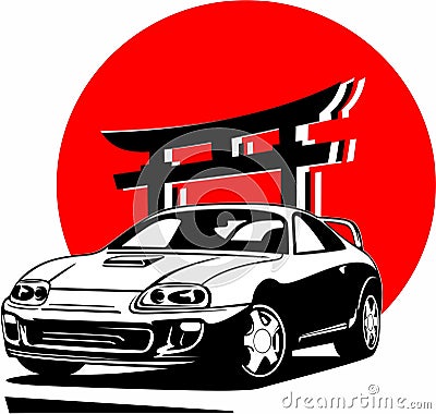 Unique Japanese Cars Logo Toyota Supra MK4 JDM Stock Photo