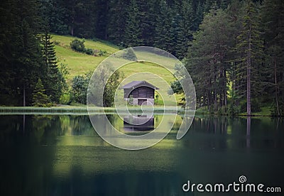 Unique lake Fernsteinsee in Austria Stock Photo