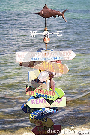 Unique landmark on Grand Cayman Islands with ocean in background Stock Photo