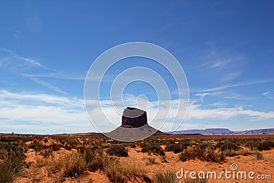 The unique landscape of Monument Valley - Distinctive Butte in the Middle of the Desert Stock Photo