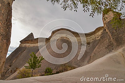 Unique Landscape of Unusual Rock Formations, Cappadocia, Turkey. Stock Photo