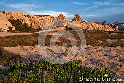 The unique landscape of volcanic tuffs. Stock Photo