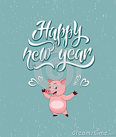 Unique lettering Happy New Year for your projects Stock Photo