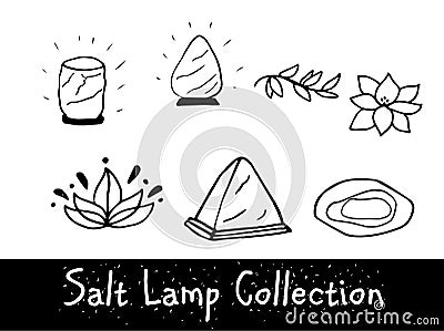 Unique Line Style Vector Salt Lamp collection Vector Illustration