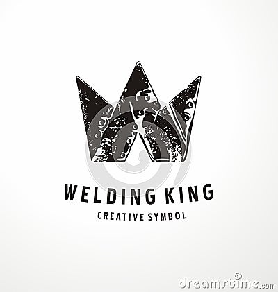 Unique logo design concept for welding business Vector Illustration