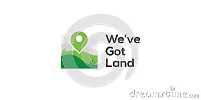 Unique and modern land sale logo design Vector Illustration