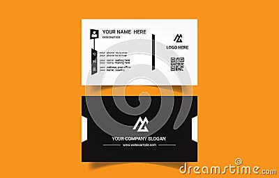 Unique modern trendy corporate business card horizontal type flat design vector file Vector Illustration