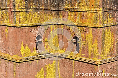 Unique monolithic rock-hewn Church of St. George, UNESCO World heritage, Lalibela, Ethiopia. Stock Photo