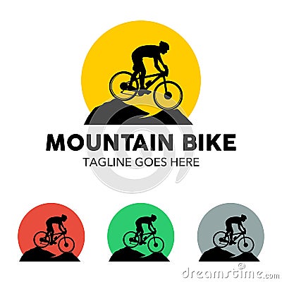 Unique Mountain Bike Illustration Logo Vector Illustration