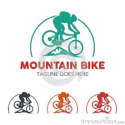 Unique Mountain Bike Illustration Logo Vector Illustration