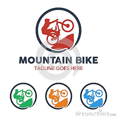 Unique Mountain Bike Illustration Logo Vector Illustration