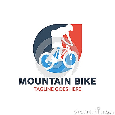Unique Mountain Bike Illustration Logo Vector Illustration