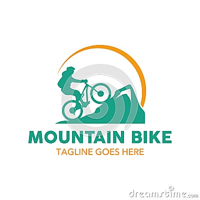 Unique Mountain Bike Illustration Logo Vector Illustration