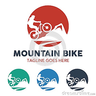 Unique Mountain Bike Illustration Logo Vector Illustration