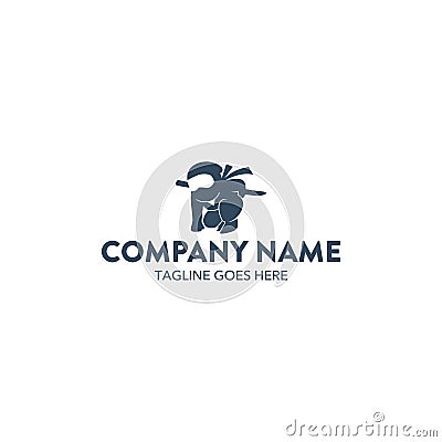 Unique ninja mascot character logo template. vector. editable Vector Illustration