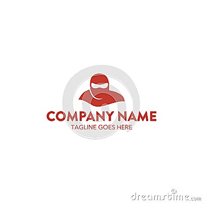 Unique ninja mascot character logo template. vector. editable Vector Illustration