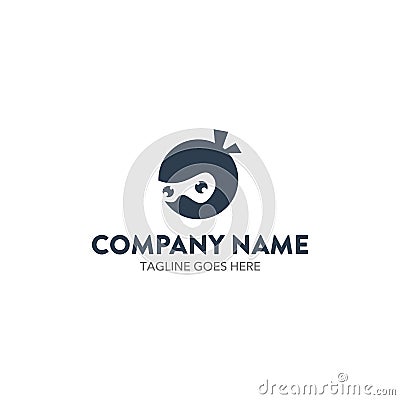 Unique ninja mascot character logo template. vector. editable Vector Illustration