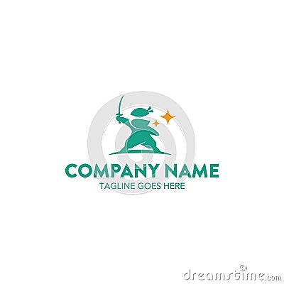 Unique ninja mascot character logo template. vector. editable Vector Illustration