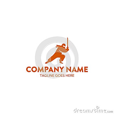 Unique ninja mascot character logo template. vector. editable Vector Illustration