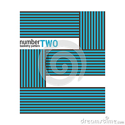 2 - Unique number shape design with Basketry pattern Vector Illustration