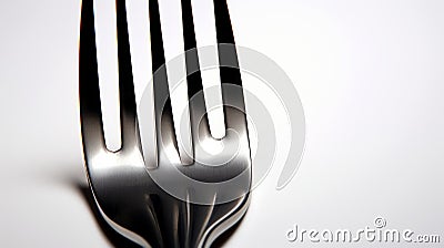 Eerie Elegance: A Minimalist Fork With Raw Metallicity Stock Photo