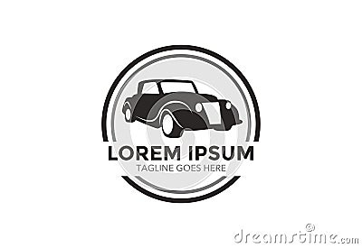 Unique and outstanding classic car logo. vector illustration. editable Vector Illustration