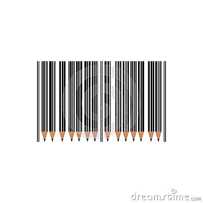 Unique Pencil barcode in black and white color.best unique vector logo number 1 Stock Photo