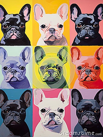 Unique personalities and charm of French Bulldogs, beloved canine companions to pet owners and dog lovers. Stock Photo