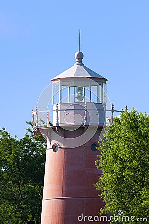 Unique Pink Lighthouse In Vermont Stock Photo