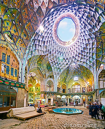 The unique place of Kashan Grand Bazaar, Iran Editorial Stock Photo