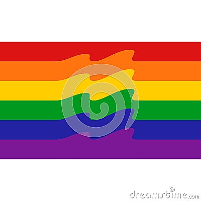 Unique Rainbow Heart Flag Colored LGBT Pride Design Element Vector Illustration