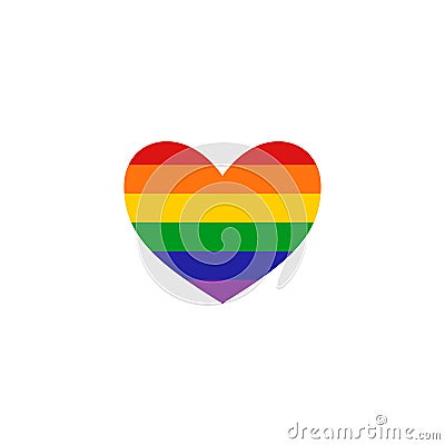 Unique Rainbow Heart Flag Colored LGBT Pride Design Element Vector Illustration