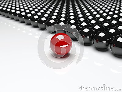 Unique red ball. Leadership Stock Photo